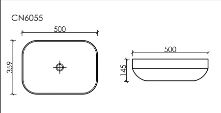 Раковина накладная (50х36) Ceramica Nova ELEMENT CN6055